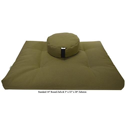 ヨガ フィットネス ZZCOMBO-oval-buckwheat-HempCactus Meditation Cushion Mat Set HEMP - Large Oval Zafuの画像
