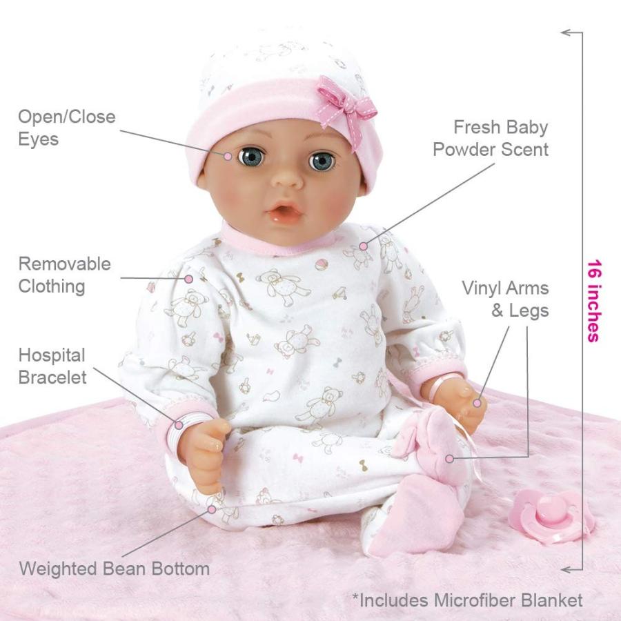 アドラ 赤ちゃん人形 ベビー人形 2181201 Adora Adoption Babies Collection, 16” Baby Doll with Coの画像