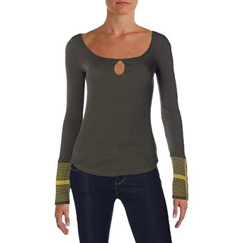フリーピープル トップス Tシャツ OB519388 Free People Womens Knit Textured Pullover Top Green XS