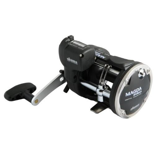 リール Okuma オクマ MA-30DX Okuma Magda Pro Line Counter Levelwind Trolling Reel, Small, Black/Silver, M