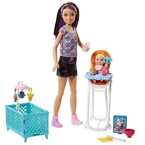 バービー Barbie バービーとベビーシッタープレイセット 赤ちゃんの人形 ベビーベッドほかアクセ