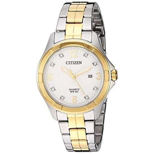 腕時計 シチズン 逆輸入 EU6084-57A Citizen Quartz Womens Watch, Stainless Steel, Crystal, Two-Tone (M