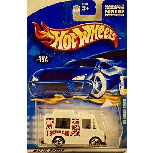 ホットウィール マテル ミニカー Hot Wheels 2001-136 WHITE Ice Cream Truck with Stars On Back 1:64 おもちゃ-乗り物、ミニチュア