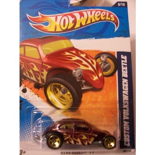 ホットウィール マテル ミニカー 11 VW Beetle 99/244 Purple Flames Hot Wheels Heat Fleet '11 9/10