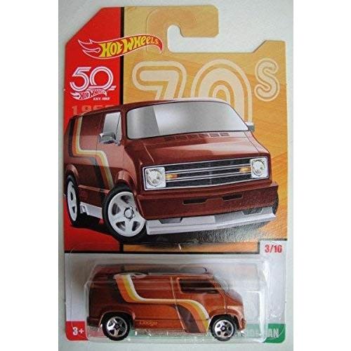 ホットウィール マテル ミニカー FRF43-K910 Hot Wheels 70s， BRONZE CUSTOM '77 DODGE VAN 3/10 50TH