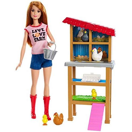 バービー バービー人形 バービーキャリア FXP15 Barbie Chicken Farmer Doll, Red-Haired, and Pla 着せかえ人形
