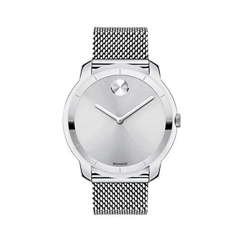 最高の Thin BOLD Men's Movado 3600260 メンズ モバード 腕時計 Stainless Dia Index Printed a with Watch Steel 腕時計