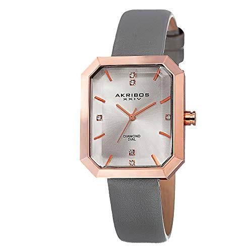 腕時計 アクリボスXXIV レディース AK749GY Akribos Swiss Quartz Movement Watch - Genuine Diamond Ho