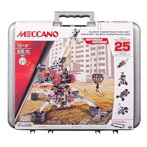 メカノ 知育玩具 パズル 6032896 Erector by Meccano Super Construction 25-in-1 Building Set, 638 Parts｜maniacs-shop