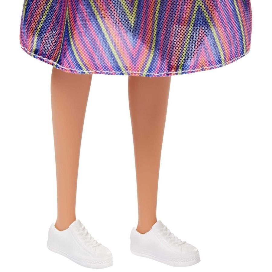 バービー Barbie ファッショニスタ120 白いタンクトップと、きらめく色のストライプのスカートを_4