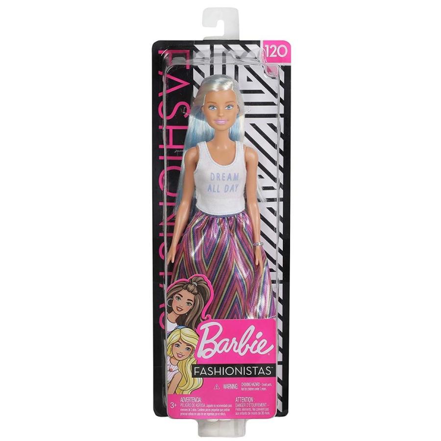 バービー Barbie ファッショニスタ120 白いタンクトップと、きらめく色のストライプのスカートを_5
