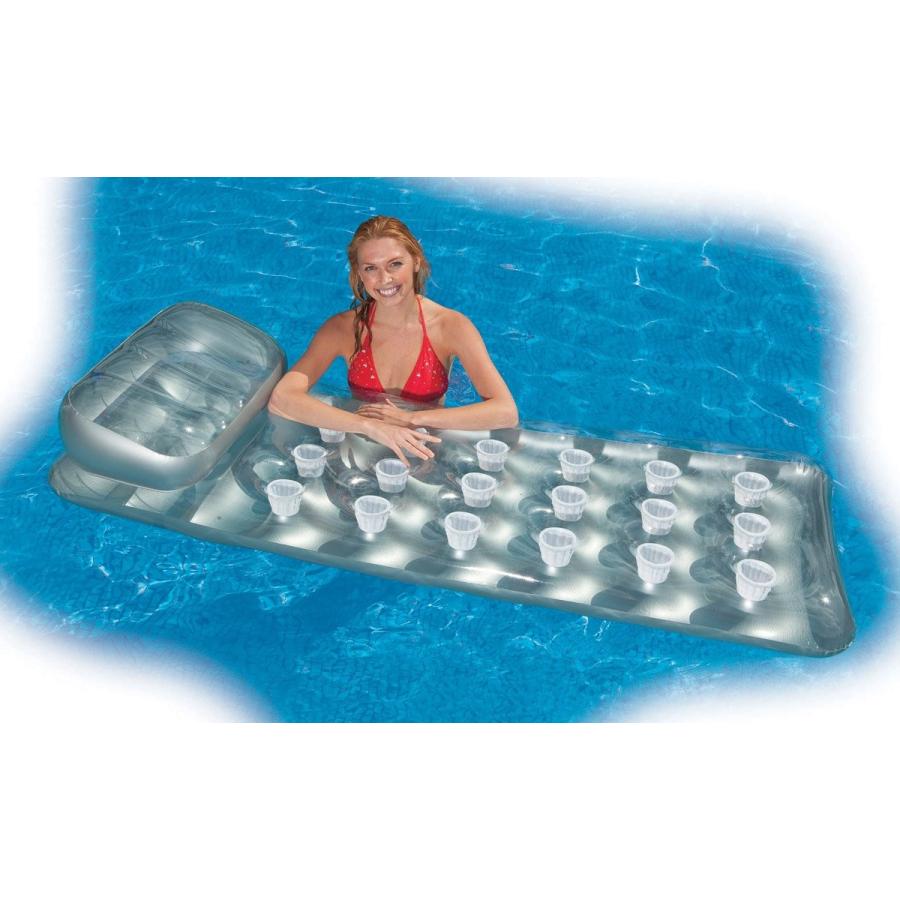 フロート プール 水遊び 3 x 58894EP Intex 18-Pocket Mattress Suntanner Pool Lounger w/Headrest (3 Pacの画像