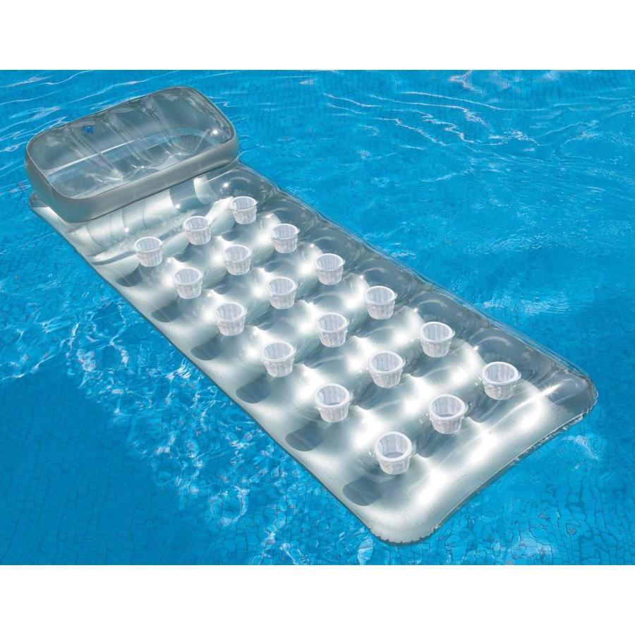 フロート プール 水遊び 3 x 58894EP Intex 18-Pocket Mattress Suntanner Pool Lounger w/Headrest (3 Pacの画像
