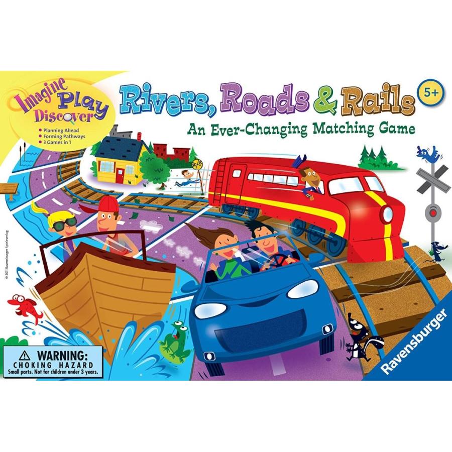 ボードゲーム 英語 アメリカ 220533 Ravensburger Rivers, Roads And Rails - Innovative Matching Gameの画像
