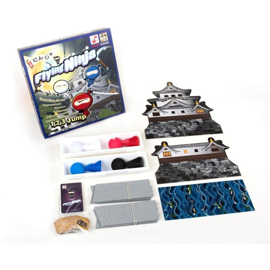 ボードゲーム 英語 アメリカ S-0301 KiddyKiddoUSA Flying Ninja Kids Table top Board Game, Trains Motの画像