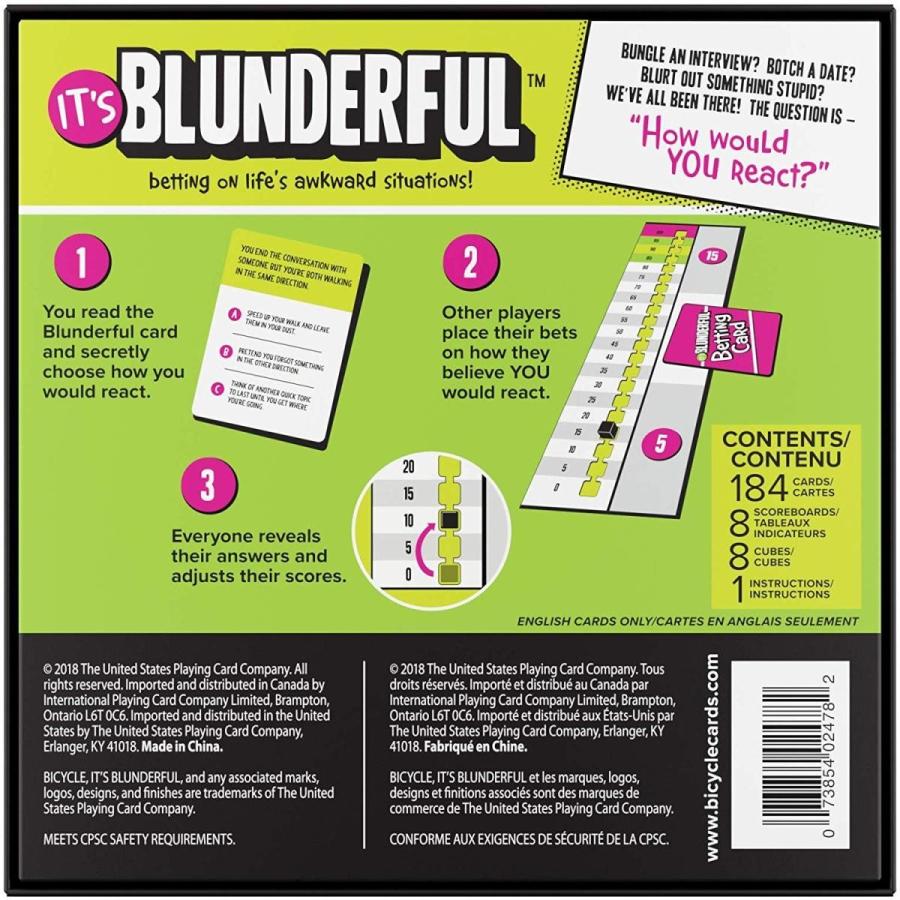 ボードゲーム 英語 アメリカ 130012082 Bicycle It's Blunderful - Games Party Games - Card Gameの画像