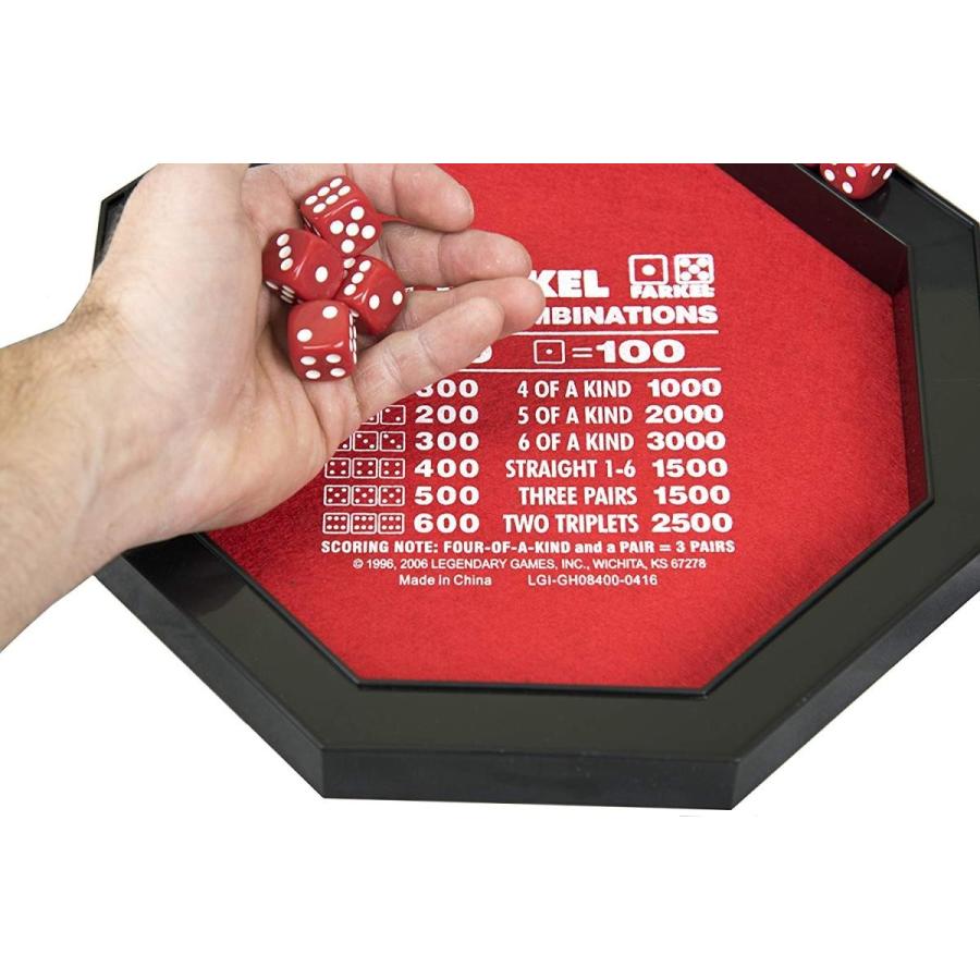 ボードゲーム 英語 アメリカ LGIG08400 Farkel Game Set with Deluxe Dice Rolling Tray, Built-in Dice-の画像