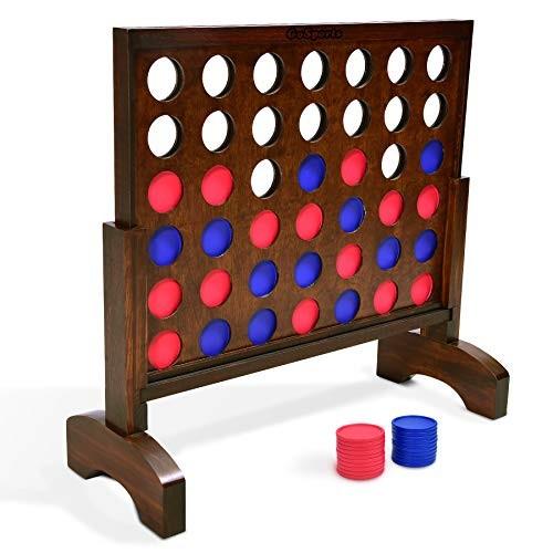 ボードゲーム 英語 アメリカ CF-2-BROWN GoSports 2 Foot Width Giant 4 in A Row Game with Carrying Ca