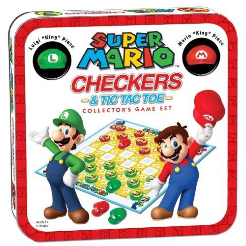 ボードゲーム 英語 アメリカ CM005-191-001101-06 Super Mario Checkers \u0026 Tic-Tac-Toe Collector's Game