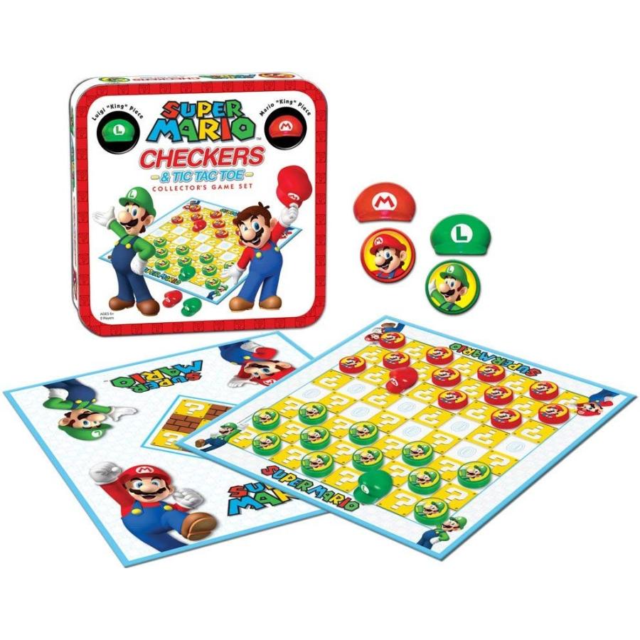ボードゲーム 英語 アメリカ CM005-191-001101-06 Super Mario Checkers \u0026 Tic-Tac-Toe Collector's Gameの画像
