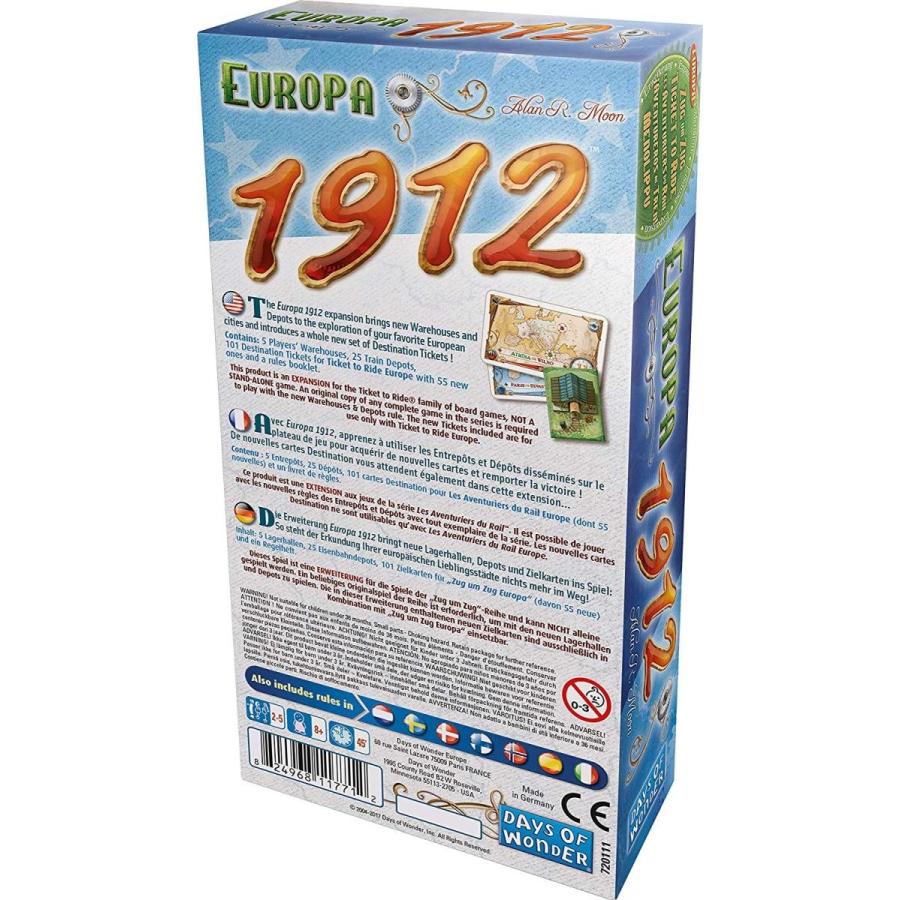 ボードゲーム 英語 アメリカ 720111 Ticket to Ride Europa 1912 Board Game EXPANSION - Expand Your Raの画像