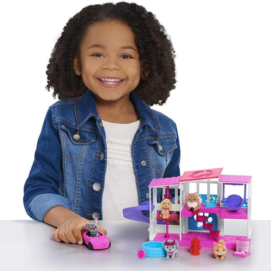 バービー バービー人形 63291 Barbie Pet Dreamhouse 2-Sided Playset， 10-pieces Include Pets and Access_1
