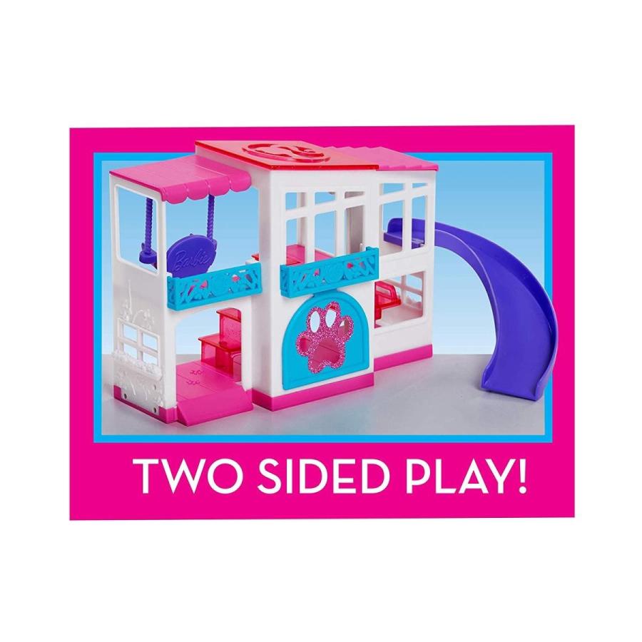 バービー バービー人形 63291 Barbie Pet Dreamhouse 2-Sided Playset， 10-pieces Include Pets and Access_3