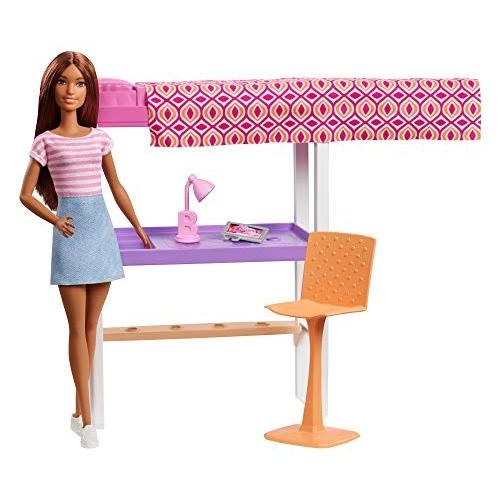 バービー バービー人形 FXG52 Barbie Doll and Furniture Set, Loft Bed with Transforming Bunk Beds and