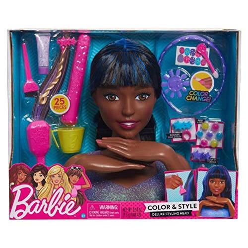 バービー バービー人形 629401 Barbie Color and Style Deluxe Styling Head Black and Blue Hair