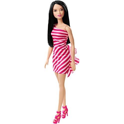 バービー バービー人形 FXL70 Barbie Glitz Doll， Pink Stripe Ruffle Dress