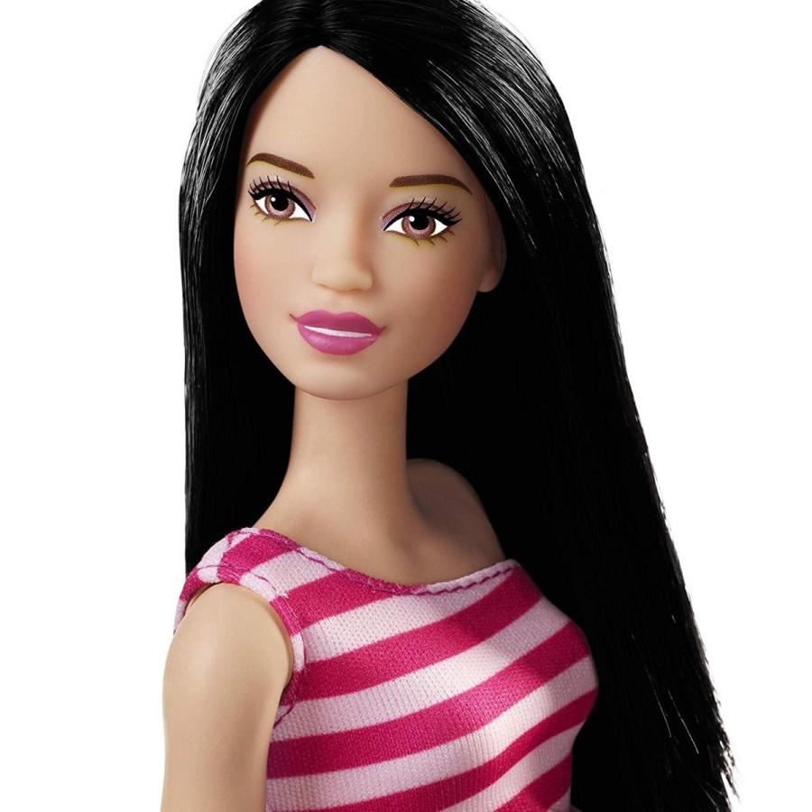バービー バービー人形 FXL70 Barbie Glitz Doll， Pink Stripe Ruffle Dress_1