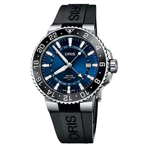 腕時計 オリス メンズ 01 798 7754 4135-07 4 24 64EB Aquis GMT Date Blue Dial 43.5mm Watch