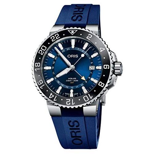 腕時計 オリス メンズ 01 798 7754 4135-07 4 24 65EB Aquis GMT Date Blue Dial 43.5mm Watch
