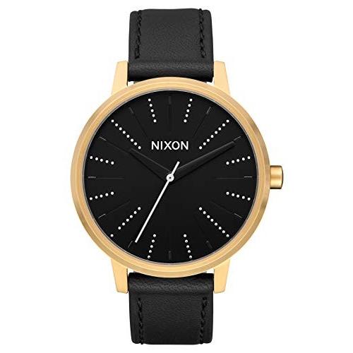 腕時計 ニクソン アメリカ A108-2879 NIXON Kensington Leather A108 - Gold/Black/Silver - 50m Water Re