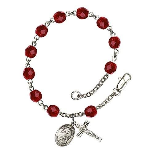 Bonyak Jewelry ブレスレット ジュエリー RB6000RBS-9106 St. Theresa Silver Plate Rosary Bracelet 6mm