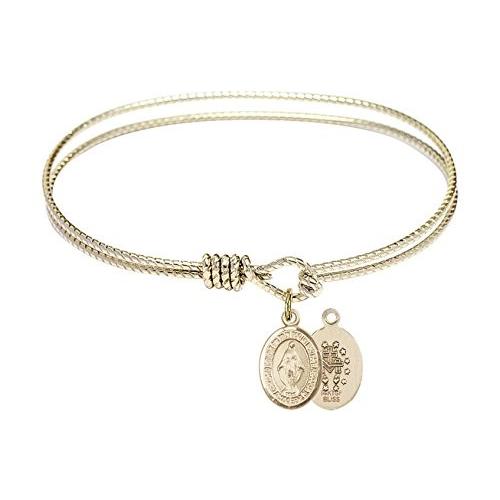 Bonyak Jewelry ブレスレット ジュエリー B4205RG-9078GF 6 1/4 inch Oval Eye Hook Bangle Bracelet w/Mi