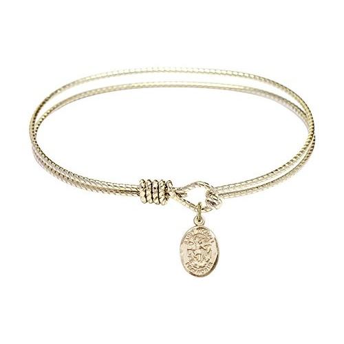 Bonyak Jewelry ブレスレット ジュエリー B4207RG-9076GF 7 1/4 inch Oval Eye Hook Bangle Bracelet w/St