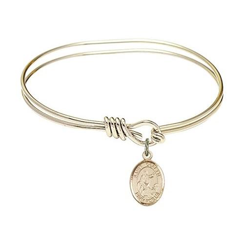 Bonyak Jewelry ブレスレット ジュエリー B4203RG-9268GF 5 3/4 inch Oval Eye Hook Bangle Bracelet w/St