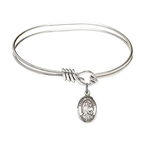 Bonyak Jewelry ブレスレット ジュエリー B4203RH-9092SS 5 3/4 inch Oval Eye Hook Bangle Bracelet w/St