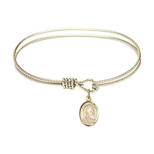 Bonyak Jewelry ブレスレット ジュエリー B4205RG-9123GF 6 1/4 inch Oval Eye Hook Bangle Bracelet w/St