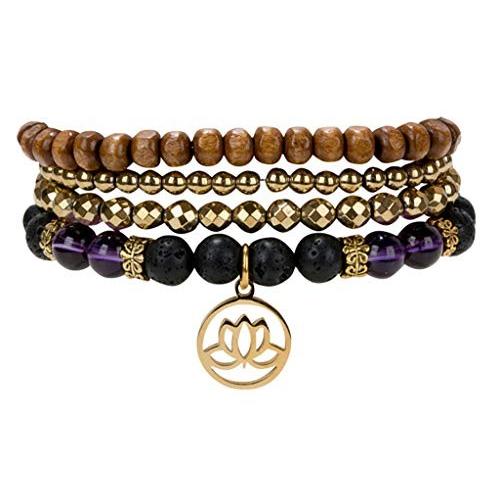 SPUNKYsoul ブレスレット アクセサリー Lotus-Jasper-Hermatite-bl SPUNKYsoul Lotus New Beginnings Bra