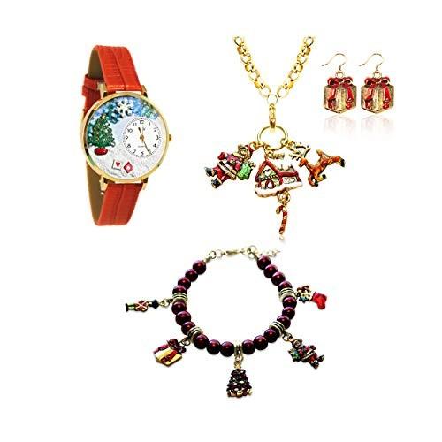 腕時計 気まぐれなかわいい プレゼント WJS-1301G-4WBNESET Whimisical Gifts Christmas Watch & Je