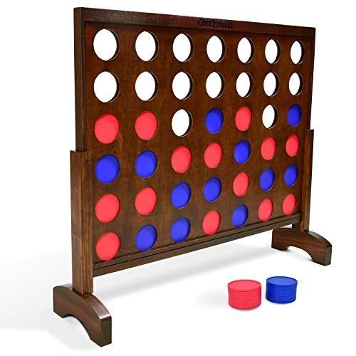 ゲーム盤力くらべ 英語 亜米利加 CF-3-BROWN GoSports 3 Foot Width Giant Dark Wood Stain 4 インチ a Row Backy ボードゲーム-ゲーム