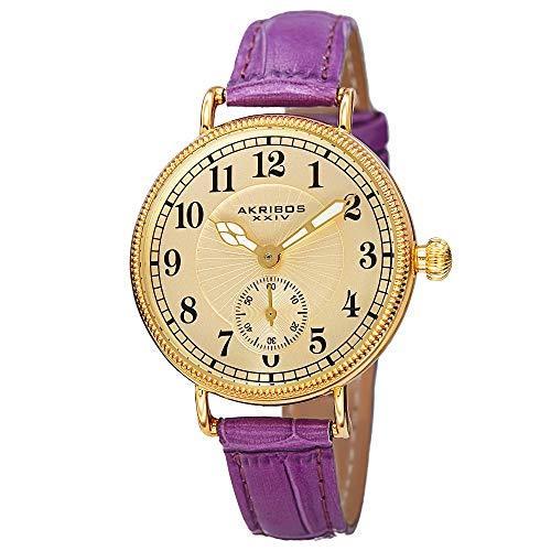 腕時計 アクリボスXXIV レディース AK828PU_Purple Akribos XXIV Women's Easy-to-Read Watch - Large A