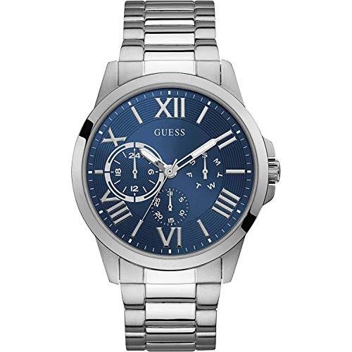 交換無料 腕時計 ゲス Guess W1184g4 Guess Men S 46mm Steel Bracelet Case Quartz Blue Dial Analog Watch W1184g4 第1位獲得 Www Artech Mi It