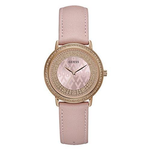 腕時計 ゲス GUESS W0032L7 Guess Sparkling Pink Womens Analog Quartz Watch with Leather Bracelet W0032L7