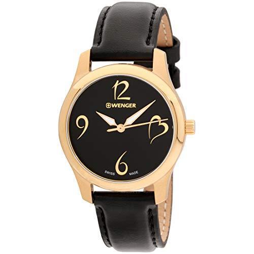 腕時計 ウェンガー スイス 01.1421.107 Wenger City Very Lady Quartz Movement Black Dial Ladies Watch