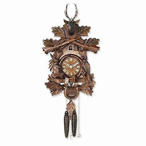 カッコー時計 インテリア 壁掛け時計 1 Jewels By Lux Carved Animals Hunters Cuckoo Clock