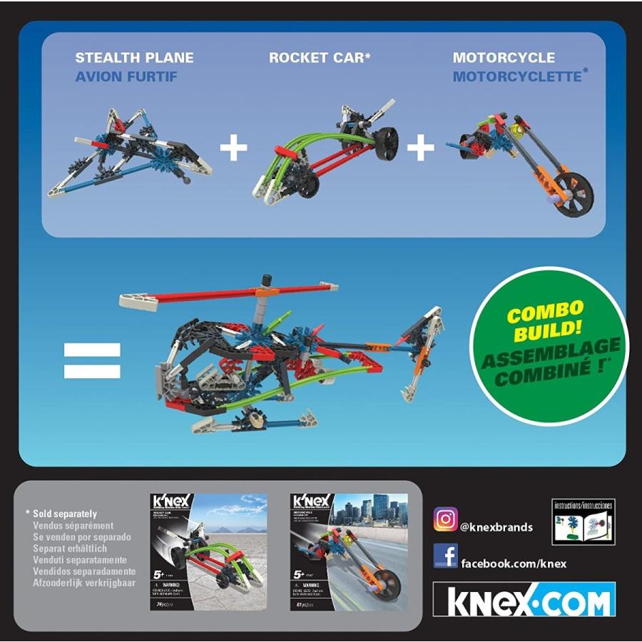 ケネックス 知育玩具 パズル 17008 K'NEX - Stealth Plane Building Set 60 Pieces For Ages 5+ Construc_1