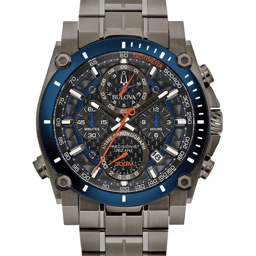 腕時計 ブローバ メンズ 98B343 Bulova Men's Precisionist Gray Ion-Plated Stainless Steel 8-Hand Chronの画像